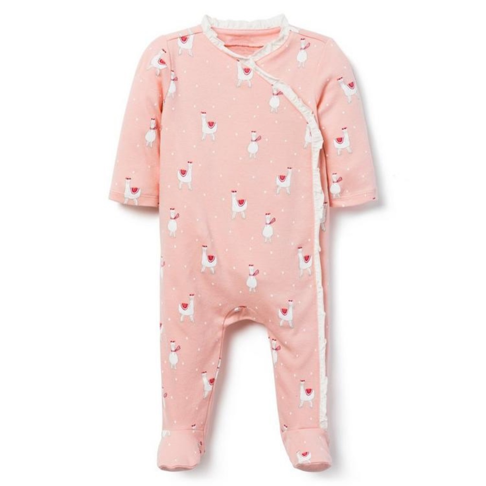 Janie and Jack | Pastel pink llama footie - Picture 1 of 7